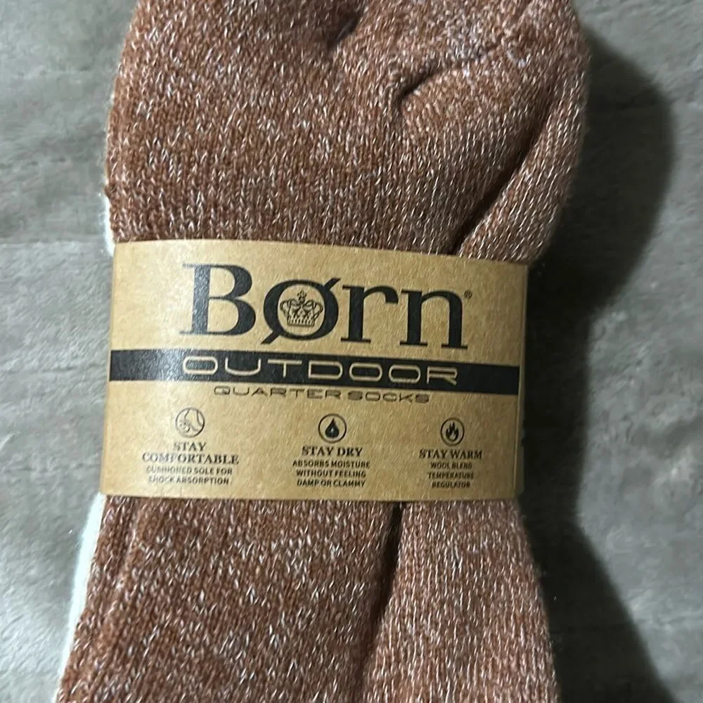 BORN Earth Tones Ivory Brown White US W 4-10 Super Soft Quarter Socks Pack of 4